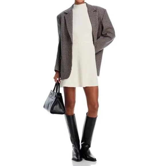 AQUA Women's Cream Textured Short Sleeve‎ Fit & Flare Mini Dress - XXL - Picture 3 of 11